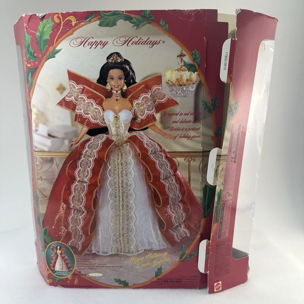 1997 Happy Holidays Barbie Special Edition Brunette #17832 Doll w/ Damaged Box